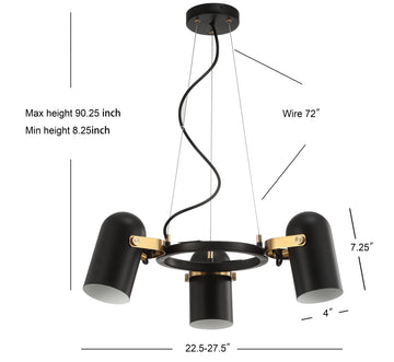 Eugenio Adjustable Metal LED Chandelier - JONATHAN Y